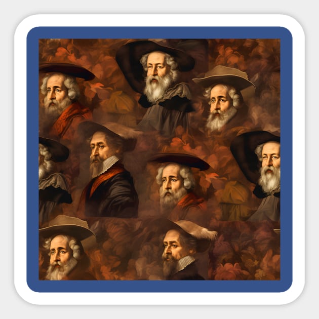 Rembrandt Paintings Mashup Sticker by Grassroots Green